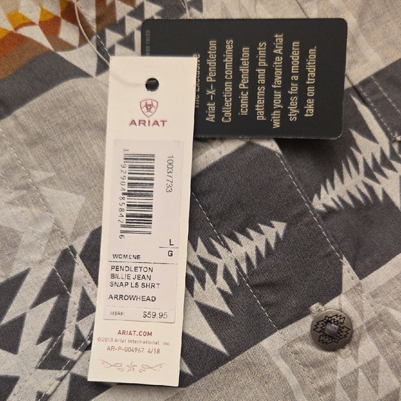 Ariat X Pendleton Arrowhead Women's Button Down Shirt Size L - Picture 6 of 12